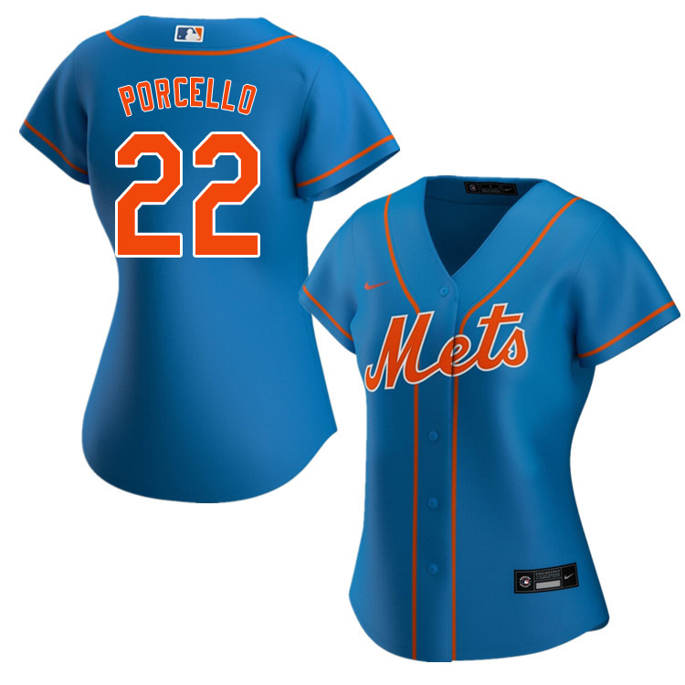 Nike Women #22 Rick Porcello New York Mets Baseball Jerseys Sale-Blue